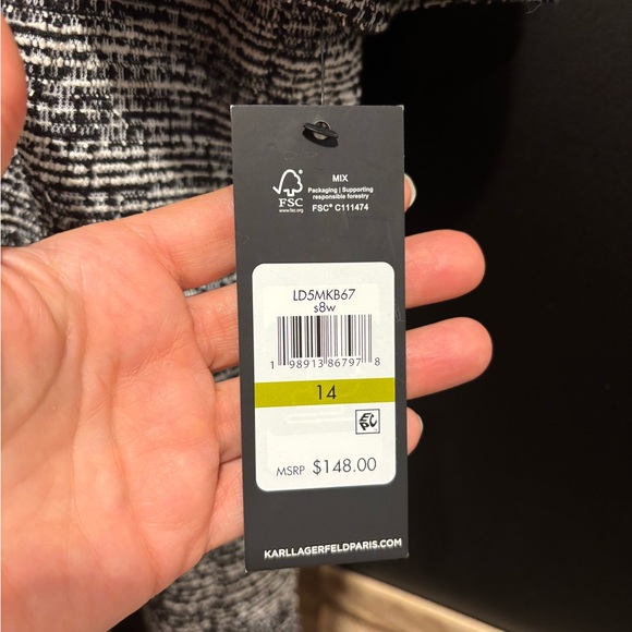 Karl Lagerfeld Monochrome Tweed Dress - Picture 4 of 7